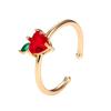 Anillo abierto de corazón de fruta estilo coreano para chica ins moda estudiante novias anillo simple anillo de cola joyería al por mayor