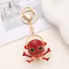 Llavero Único de Calavera Metálica Tachonada con Diamantes de Diseñador Colgante Hip-Hop 3D Accesorio para Bolso Llavero de Coche