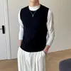 Chaleco de punto para hombre, otoño/invierno, estilo universitario japonés, moderno, versátil, casual, sin mangas, top de punto