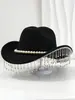 Explosões Transfronteiriças Moda Feminina Chapéu Britânico Pérola Fita Vintage Decoração de Franja com Strass Adequado para Festa de Lua de Mel
