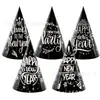 Artículos para Fiesta de Año Nuevo Diadema FELIZ AÑO NUEVO Banda para el Cabello de Papel de Cumpleaños Decoración de Tarjeta Oro Polvo Accesorios para Fotos