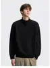 Suéter asimétrico para hombre con cuello de doble capa, gris, engrosado, estilo jersey, tejido de cuello alto, nueva colección otoño/invierno