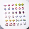 Decorações de Arte para Unhas Desenho de Doces, Acessórios de Unha 3D Fofos, Bolo de Coração Temático de Comida, Acessórios de Unha Vestíveis de Laço