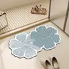 Capacho Criativo com Padrão de Flor Alienígena, Tapete de Banheiro de Lama Diatomácea com Absorção de Água, Tapete de Pé Antiderrapante para Porta de Banheiro e Vaso Sanitário