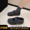 Sapatos Birkenstock femininos que aumentam a altura para outono e inverno, com adição de fleece e algodão, novo modelo 2026, sapatos Mary Jane de sola grossa com fivela e design peludo