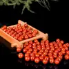 Cuentas Sueltas de Ágata Rojo del Sur Horneado de Color, Material de Baoshan, Material de Sichuan, Color Cereza Rojo Completo, Superficie Pulida, Cuentas para Manualidades, Venta al por Mayor de Cuentas Individuales Rojas del Sur
