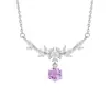 Colar de Prata Esterlina S925 Flor de Glicínia Feminino Novo Pedra Natural Luxo Acessível Pedra de Cristal Corrente para Clavícula Presente de Aniversário para Namorada