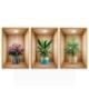 Pegatina de pared con marco de fotos 3D de simulación de flores y plantas verdes, para dormitorio, sala de estar, TV, fondo, autoadhesiva