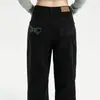 Jeans Negros de Pierna Ancha Estrecha Estilo Coreano para Mujer Primavera y Otoño Nuevos de Cintura Alta Rectos Ajustados Sueltos Pantalones de Largo hasta el Suelo