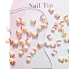 Decorações Populares de Unhas Artísticas de Cogumelo Gordo com Bolinhas de Desenho Animado, Cogumelos Pequenos Sólidos Coloridos 3D Fofos e Acessórios para Cabelo, Enfeites de Resina