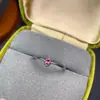 Anillo de turmalina natural puro plata de ley s925 galvanizado cristal limpio piedra principal 2*5mm admite reinspección