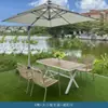 Mesas e Cadeiras de Exterior, Cadeiras de Rattan para Lazer ao Ar Livre no Pátio, Conjunto de Três Peças para Varanda de Jardim de Villa, Mesas e Cadeiras de Rattan à Prova d'Água e de Sol