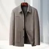 Jaqueta masculina 2026 outono e inverno gola estilo workwear para jovens e meia-idade negócios quente espessada de lã para deslocamento casaco externo casual