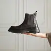 ¡Muy recomendable! Botines estilo Martin de mujer sin cordones con suela gruesa de cuero lavado, botines Chelsea vintage