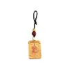 Colgante Cuadrado de la Fortuna Chapado en Oro con Ficha de Relieve Tridimensional, Colgante Portátil que Atrae la Riqueza, Regalo, Adorno para Decoración del Hogar