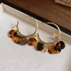 Pendientes Redondos con Baño de Oro Real de 14K y Piedra Ojo de Tigre Pendientes Retro de Otoño e Invierno de Alta Gama Pendientes de Moda Elegantes Nicho