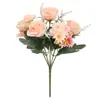 Flor pequeña de simulación esquina de rosa europea valla decorativa partición decorativa flor flor de simulación al por mayor Bola de camelia crisantemo