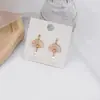 Pendientes de Flor y Viento Estilo Japonés Retro Aguja de Plata para Mujer, Clip de Oreja con Borla de Aleación de Dibujos Animados, Joyería para Mujer