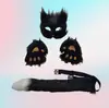 Suministro Transfronterizo Mascarilla Facial de Gato Mascarilla de Zorro Luminosa Estilo Japonés Hefeng Pintada a Mano Máscara de Baile de Halloween Femenina COS