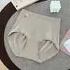Shorts Triangle Feminino Outono/Inverno Novo Cintura Alta Lã Fio Térmico Controle de Barriga Levanta Bumbum Sem Costura Parte Íntima Antibacteriana