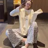 2025 nuevo otoño versión coreana de pijama de manga larga de dibujos animados holgado para mujer Corea del Sur traje de ropa de casa para chica dulce comercio exterior