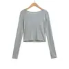 Top Quadrado com Renda Splicing Estilo Coreano para Primavera, Outono e Inverno de 2026, Estilo Puro Desejo, Design de Botões, Camiseta de Manga Longa para Mulheres