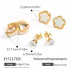 Brincos de Pérola Transfronteiriços Femininos Design de Nicho Sentido Avançado Joia Pingente Banhado a Ouro Verdadeiro 18k Aço Titânio Par de Brincos