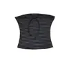 Top de tirantes sin tirantes con cordones a rayas para mujer, ropa de exterior de verano, diseño tailandés único, absolutamente hermoso, top de nicho