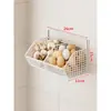 Caja de almacenamiento para cebolla, jengibre y ajo, estante de cocina para montar en la pared, cesta colgante para el hogar sin taladro, cesta de almacenamiento multi-compartimento para jengibre y ajo