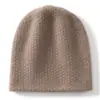 Gorro de Cachemira para Mujer 100% Cachemira Pura Nueva Moda Simple Color Sólido Cálido Tejido Cubre Cabeza Protección para Orejas Gorro Tejido