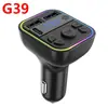 Nuevo coche con luz de colores Bluetooth manos libres reproductor MP3 transmisor FM para coche TYPE-C Bluetooth Doble USB cargador de coche