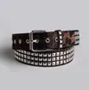 Cinto feminino moderno com estampa de zebra e rebites quadrados, disponível em vários tamanhos, estampa de leopardo em couro sintético imitando crina de cavalo, para meninas jovens e estilosas