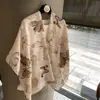 Elegante bufanda de seda floral para mujer, chal de protección solar para viajes de verano, bufanda fina de algodón y lino estilo étnico