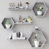 Estante de Almacenamiento de Madera Maciza Transfronterizo Selección Multicolor Tres Maceteros Hexagonales Estante de Almacenamiento para Montar en la Pared Venta al por Mayor