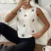 Suéter de Mujer 2026 con Acabado de Alta Gama, Ropa Exterior Bordada de Verano sin Mangas, Top de Punto Ajustado