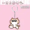 Novo chaveiro de gatinho emoji de salário mensal estilo ins fofo para estudantes, pingente de mochila de acrílico de desenho animado macio e adorável