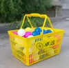 Carrito de la compra de supermercado con ruedas, caja de compra, cesta de mano para tienda de conveniencia, almacenamiento de snacks para centro comercial, cesta de la compra de gran capacidad