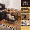 Carrito Pequeño Móvil Estante de Almacenamiento de Snacks para Sala de Estar Armario de Mesita de Noche para Dormitorio con Ruedas Estante de Almacenamiento Estante para Mesa de Café de Sofá