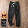 Pantalones rectos holgados de color liso para adelgazar, otoño e invierno, con felpa, cálidos, cómodos, casuales, con caída, para hombre alto y delgado