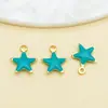 Pingente Estrela de Cinco Pontas Dupla Face de Aço Inoxidável Pequeno Charme Materiais para Brinco Chaveiro Joia Acessório DIY Feito à Mão