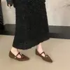 Sapatos Mary Jane com estampa de leopardo estilo retrô para mulheres, que aumentam a altura, novo modelo outono 2026, adequados para combinar com saias, sapatos de salto único elegantes estilo coreano