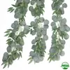 Amazon Hoja Verde Hoja Redonda Eucalipto Hoja de Sauce Enredadera Hiedra Flor Decorativa Transfronterizo Comercio Exterior Flor Artificial