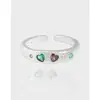 919 Estilo K Ins Nicho Diseño de Lujo Accesible Versátil Anillo Abierto de Zircón Contrastante Plata Esterlina S925 Textura Femenina