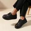 Sapatos de Couro Femininos de Primavera Transfronteiriços Sola Macia Antiderrapante Sapatos Femininos Individuais Confortáveis para o Trabalho Baixo Slip-on Mocassins Planos