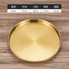 Prato redondo de aço inoxidável coreano prato redondo comercial bandeja plana dourada fundo plano espessada pele fria gong gong prato de macarrão de arroz prato para cozinhar no vapor prato de vegetais