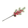 Flor de Escarcha Navideña Fruta Roja Flor Artificial Decoración Flor Falsa Decoración de Sala de Estar Flor de Acebo Mesa de Comedor de Sala de Estar Arte Floral Tradición