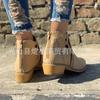 Comércio exterior tamanho grande V botas curtas femininas tecidas à mão 2020 Europa e Estados Unidos Novas botas Chelsea de bico fino de cano curto à vista