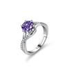 Anel transfronteiriço micro-cravado em forma de ovo com zircônia em pó colorido de diamante, temperamento luxuoso de socialite europeia e americana, anel de diamante grande em forma de ovo para mulheres