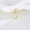 Anillo Abierto Ajustable de Lazo de Zirconio Asimétrico Anillo Elegante para Mujer Nicho de Alta Gama Lujo Accesible Anillo para Dedo Índice