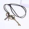 Estilo Retro Artístico Colgante de Llave Simple de Aleación Collar de Cuero Joyería de Moda Personalizada Accesorio Creativo de Celebridad de Internet